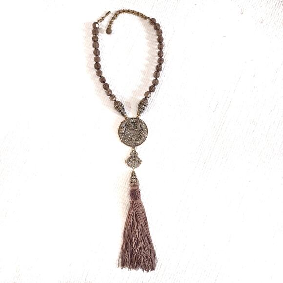 HEIDI DAUS Necklace Smokey Quartz Dragon Pendant Swarovski Crystals Statement Pc - Picture 8 of 13